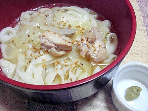 あっさり鶏だしうどん♡柚子胡椒添え